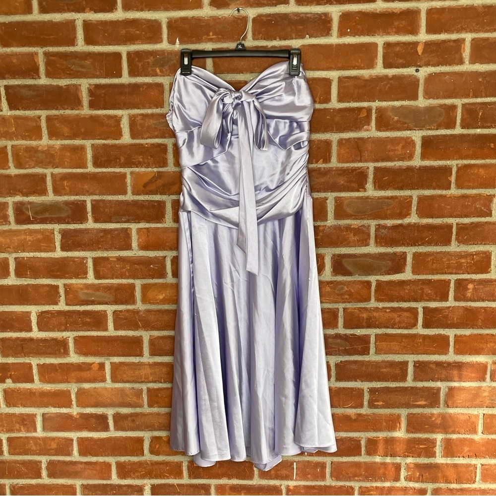Vintage purple strapless midi dress